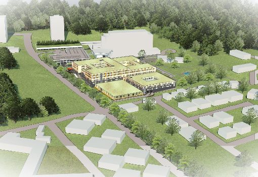 Die Gesamtansicht des neuen Krankenhauskomplexes unterhalb des bisherigen Gebäudes.  Visualisierung: Ingenieurbüro Vogt Foto: Schwarzwälder-Bote