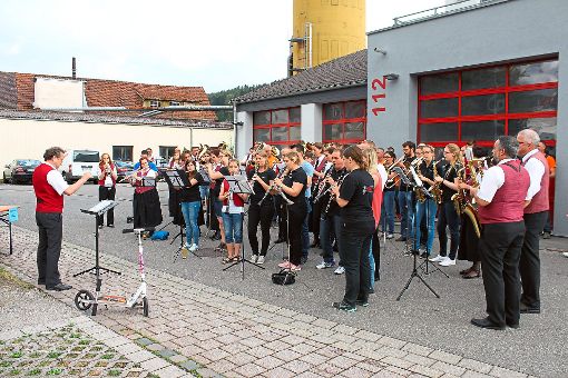 Der Oberschwandorfer Musikverein Musketiere lädt am Samstag, 22. Juli, wieder zum Musiker-Flashmob. Im letzten Jahr spielten rund 70 Musiker gemeinsam. Archiv-Foto: Geisel Foto: Schwarzwälder-Bote