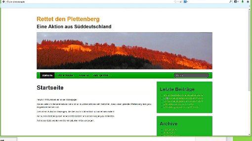 Der Plettenberg ist auf der Internetseite der Initiative Rettet den Plettenberg zu sehen, die sich gegen den weiteren Kalksteinabbau wendet. Foto: (sb)