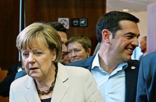 Angela Merkel und Alexis Tsipras.  Foto: EPA