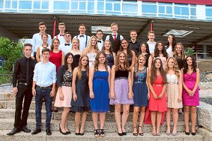 27 Mädchen und Jungen feierten den Abschied vom Progymnasium in Burladingen. Am Freitag bekamen sie in der Stadthalle ihre Abschlusszeugnisse.  Foto: Kost Foto: Schwarzwälder-Bote