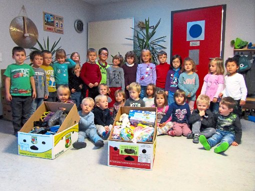 Die Kinder des Kindergartens Arche Noah sind stolz darauf, dass sie etwas Gutes tund konnten.   Foto: Schellhammer Foto: Schwarzwälder-Bote