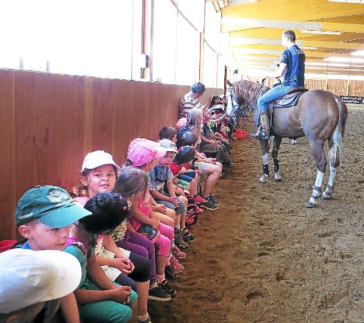 Große Augen machen die  Kinder bei Ludwig Quarter Horses über das, was Pferd und Reiter können. Foto: Peter Foto: Schwarzwälder-Bote