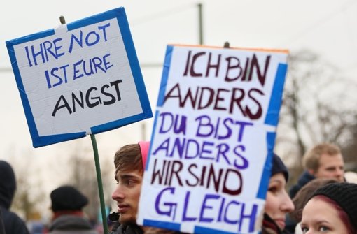 Demonstrationen zur Flüchtlingspolitik in Berlin. Foto: dpa