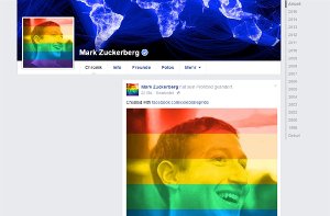 Mark Zuckerberg setzt auf Facebook ein Zeichen für die Ehe für alle.  Foto: Screenshot SIR