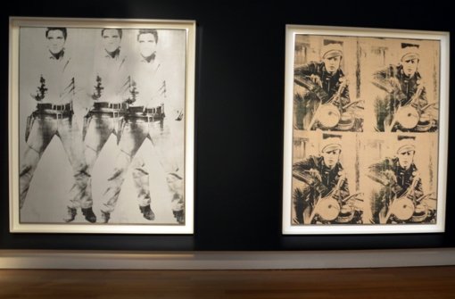 Diese Warhol-Bilder wechselten für rund 150 Millionen den Besitzer: Triple Elvis und Four Marlons. Foto: dpa