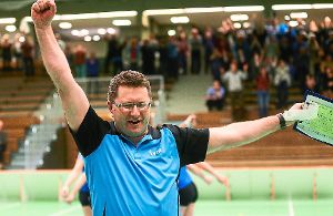 Ballt die Siegerfaust: Coach Sven Johansson nach dem 3:1-Coup gegen Sinsheim. Foto: Marc Eich Foto: Schwarzwälder-Bote