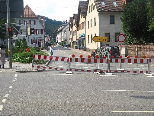 Für Autofahrer ist die Calwer Bahnhofstraße seit Montag gesperrt. Foto: Hölle