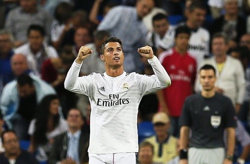 Real-Madrid-Superstar Cristiano Ronaldo freut sich über seinen Treffer zum zwischenzeitlichen 3:0 gegen den FC Basel. Foto: dpa