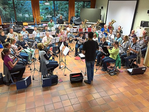 Die Musik- und Trachtenkapelle studiert die Stücke für das Konzert am 23. Juli ein.  Foto: Krause Foto: Schwarzwälder-Bote