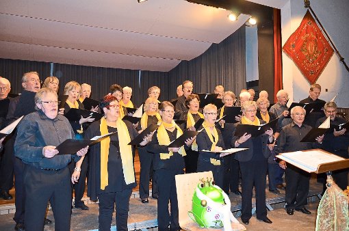 Die Ostelsheimer Chöre erfreuten die Zuhörer mit Liedern, die bei vielen alte Erinnerungen weckten.  Foto: Bausch Foto: Schwarzwälder-Bote
