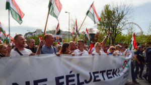 Massenprotest in Budapest gegen Orban