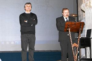 Udo Klaiber (rechts) begrüßte Otto Bogenschütz zu einem interessanten Vortrag Foto: Klaiber Foto: Schwarzwälder-Bote