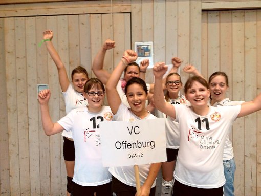 Die U 13-Volleyballerinnen des VC  Offenburg freuten sich beim Regionalspielfest in Haslach  über Rang acht.  Foto: Verein Foto: Schwarzwälder-Bote