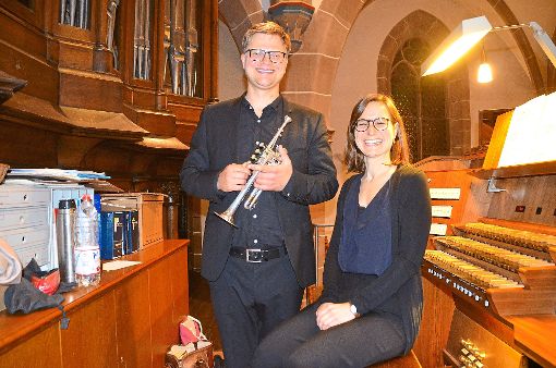 Frieder Reich und Lydia Schimmer glänzten mit einem vielseitigen Konzert für Trompete und Orgel in der Stadtkirche.  Foto: Bausch Foto: Schwarzwälder-Bote