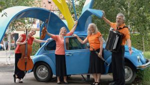 Das Quartett Just 4 Fun ist bei „Bühne frei!“ der GUB dabei (von links): Steffi Schempp-Demiriz, Karin Stocker-Werb, Anita Widmaier und Ralf Widmaier. Foto: Steffen Widmaier