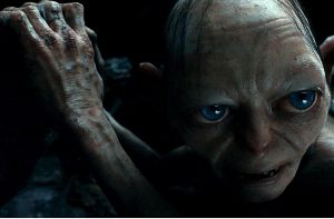 Inzwischen auch als DVD für das Filmabenteuer zu Hause zu haben: Anfy Serkis Gollum in Peter Jacksons Tolkien-Verfilmung Der Hobbit Foto: Warner