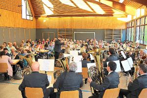 Ein ganz entspanntes Konzert in ihren neuen Uniformen haben die Zimmerner Musiker in Wessingen abgeliefert. Foto: Wahl Foto: Schwarzwälder-Bote