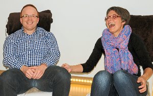 Markus Knapp und Yvonne Winkler fühlen sich in ihrem ehrenamtlichen Engagement bei der Bruderhausdiakonie sehr wohl und freuen sich, dass sie dabei behinderten Menschen eine Freude bereiten können.  Foto: Wolf Foto: Schwarzwälder-Bote