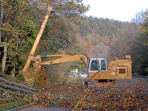 Solche Seilbagger einer österreichischen Spezialfirma kommen bei den Holzerntemaßnahmen zwischen Ernstmühl und Bad Liebenzell zum Einsatz. Foto: Landratsamt