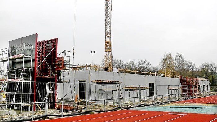 Neubau im Au-Stadion nimmt Gestalt an
