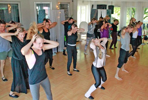 Hart arbeiten alle Ensemblemitglieder im Ballettsaal der Tanz-Kunst-Akademie für die Projektshow.  Fotos: Vaas Foto: Schwarzwälder-Bote