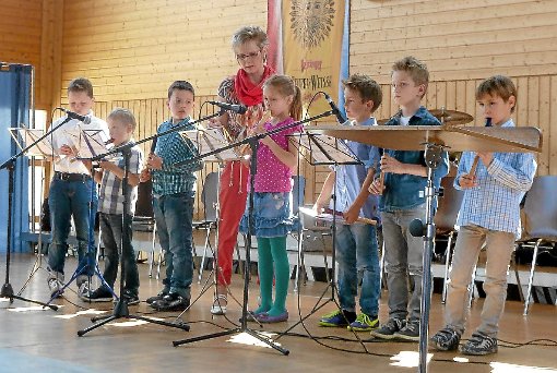 Die Blockflötenlöwen des Musikvereins Stetten beim Vorspielnachmittag in der Glückaufhalle.  Foto: MV Stetten Foto: Schwarzwälder-Bote