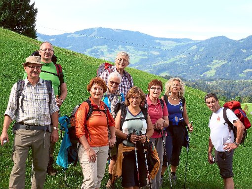 Wanderer des Schwarzwaldvereins auf einer Alpweide mit idyllischer Landschaft. Foto: Schwarzwaldverein Foto: Schwarzwälder-Bote