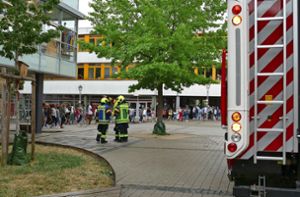 Die Schüler werden vorsichtshalber evakuiert. Foto: Reimer
