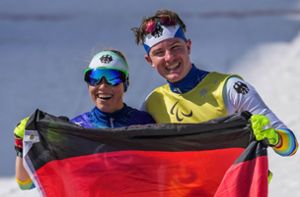Linn Kazmaier (li.) und Florian Baumann bei den Winterspielen in Peking Foto: imago/Hu Chao