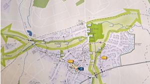 Die Planungskarte zum Integrativen Stadtentwicklungskonzept Erzingen. Foto: Breisinger