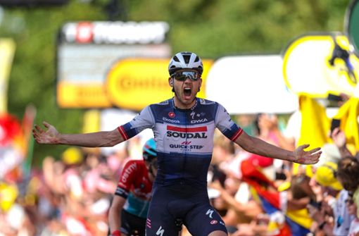 Der Däne Kasper Asgreen hat die 18. Etappe der 110. Tour de France gewonnen. Foto: AFP/THOMAS SAMSON