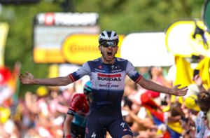 Der Däne Kasper Asgreen hat die 18. Etappe der 110. Tour de France gewonnen. Foto: AFP/THOMAS SAMSON