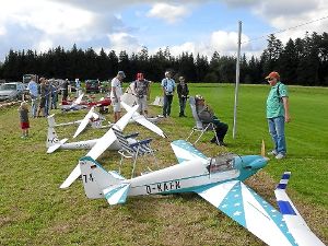 Beim Aichelberger Flugplatzfest präsentierten die teilnehmenden Piloten mehr als 30 Flugmodelle mit und ohne Motor. Foto: Ziegelbauer Foto: Schwarzwälder-Bote