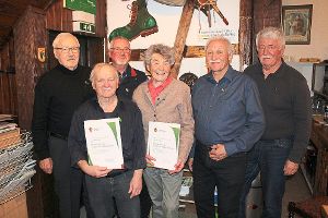 Der Schwäbische Albverein Horb ehrte verdiente Mitglieder. Foto: Baum Foto: Schwarzwälder-Bote