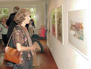 Werke von Susanne Pöhlmann, Anne Merkelbach und Brigitte Wagner sind in der Villa Eugenia ausgestellt. Foto: Maute Foto: Schwarzwälder-Bote