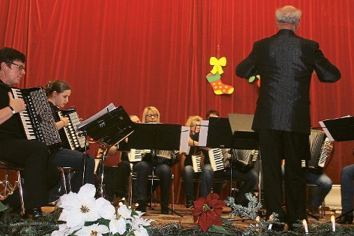 Weihnachtliche Stimmung: Das Akkordeon-Orchester Bernbach begeisterte das Publikum.  Foto: Verein Foto: Schwarzwälder-Bote