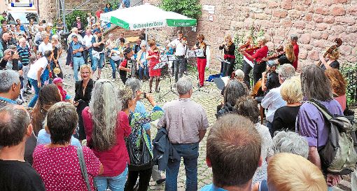 Das Tango-Ensemble des Kammerorchesters spielte vor der Gaststätte Bäck-Schwarz in der Altstadt auf.  Foto: Stadler Foto: Schwarzwälder-Bote