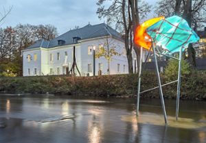 Das Kunstwerk Gulff von Paul Schwer im Abendlicht vor dem Museum Art.Plus in Donaueschingen. Foto: Museum Foto: Schwarzwälder-Bote