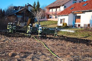 Die Feuerwehr beim Einsatz in Peterzell. Foto: Seiss