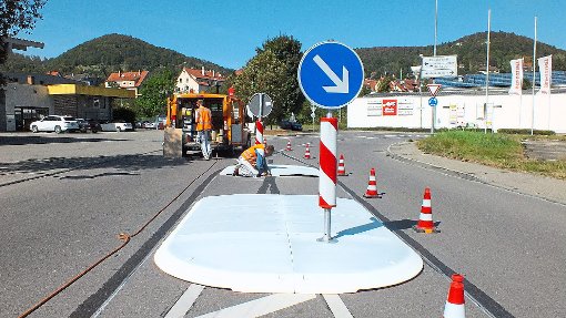Diese Querungshilfe soll Fußgängern künftig den Weg über die Kientenstraße erleichtern. Foto: Kistner