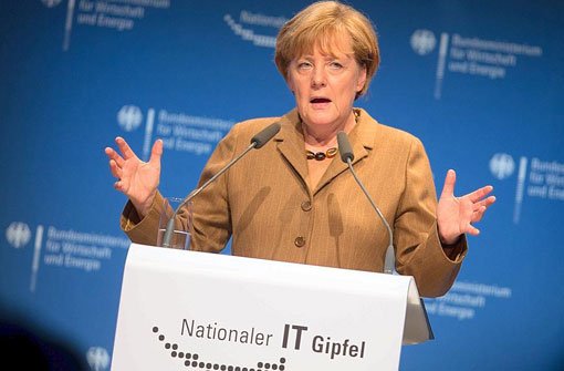 Bundeskanzlerin Angela Merkel versprach auf dem IT-Gipfel in Hamburg unter anderem, die Finanzierungsbedingungen für Startups zu verbessern. Foto: dpa