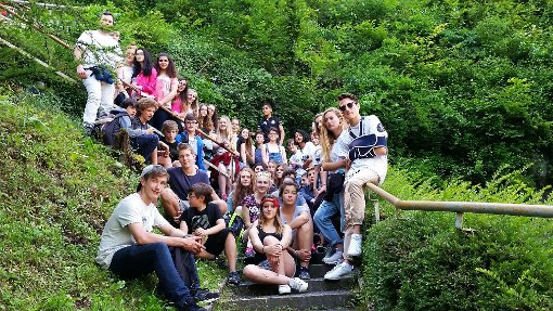 Eine erlebnisreiche Woche haben diese Schüler des Progymnasiums Tailfingen mit ihren Austauschpartnern in Chambéry verbracht. Foto: Egelhaaf Foto: Schwarzwälder-Bote