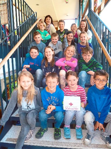 Die 16 Schulsanitäter der Hans-Holzwarth-Grundschule Foto: Schule Foto: Schwarzwälder-Bote