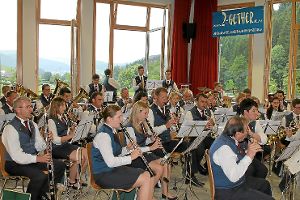 Die Hofstetter Musikkapelle spielte ein buntes Programm verschiedener Stilrichtungen. Foto: Störr Foto: Schwarzwälder-Bote