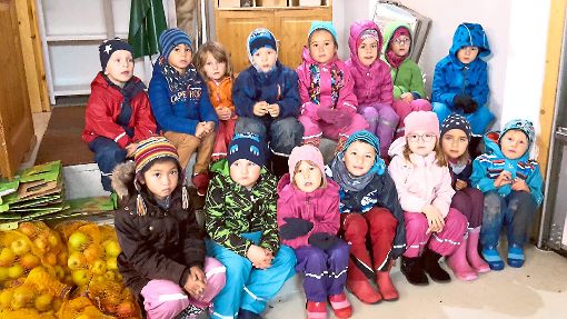 Die Jungen und Mädchen vom Kindergarten Wittum in der Mosterei. Foto: Kindergarten Foto: Schwarzwälder-Bote