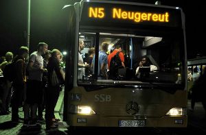 Sonntagnacht wird die Zeit umgestellt. Die Nachtbusse in Stuttgart fahren aber in dieser Nacht weiter nach alter Zeit. Foto: VVS