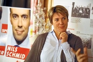 Sachlich, unaufgeregt, den Kampf für Frauenrechte im Blick: SPD-Landtagskandidatin Uta Schumacher beim Kässpätzleessen der Horber SPD im Gasthaus Schiff.  Foto: Lück