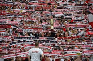 Gemeinsam für den VfB: Fans und  Medien    stärken der Mannschaft den Rücken Foto: dpa