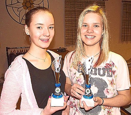 Jasmin Maifeld und Alina Bartz haben für den SV Bisingen den ersten Platz beim Bezirks-Shooty-Cup erzielt. Foto: Wahl Foto: Schwarzwälder-Bote